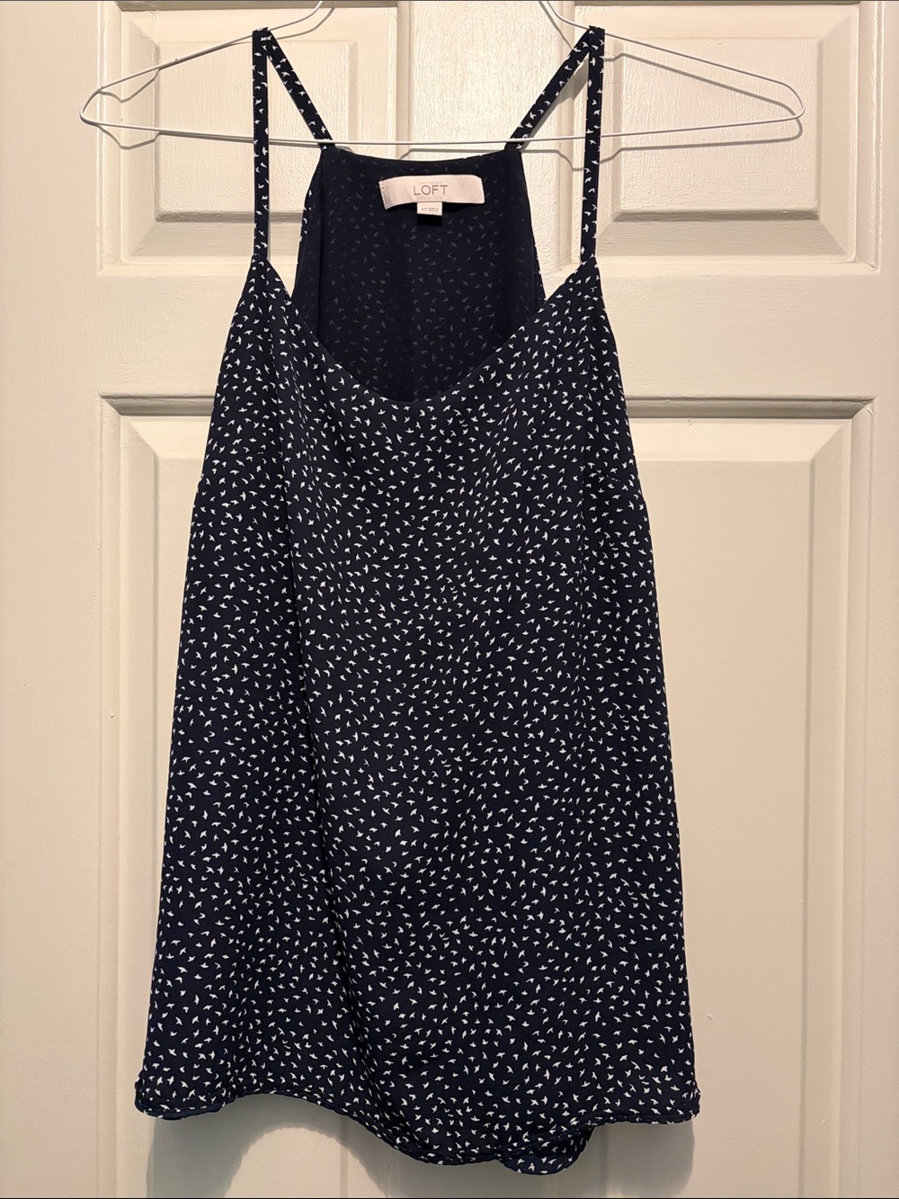 LOFT Navy Blue Spaghetti Strap Printed Camisole
